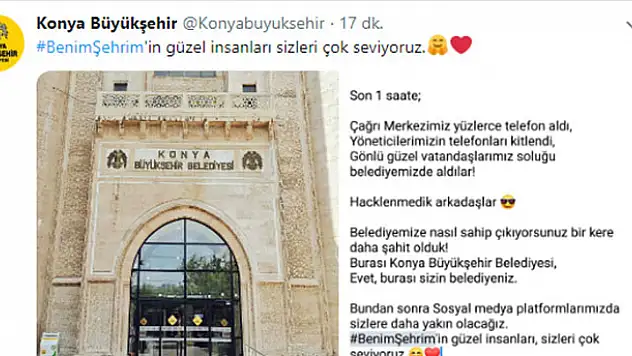 Konya Büyükşehir Belediyesi'nden 'hacklenmedik' açıklaması