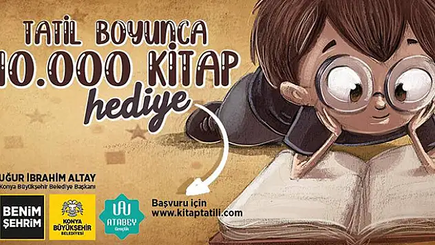 Konya Büyükşehir Belediyesi'nden yarıyıl tatilindeki öğrencilere 10 bin kitap