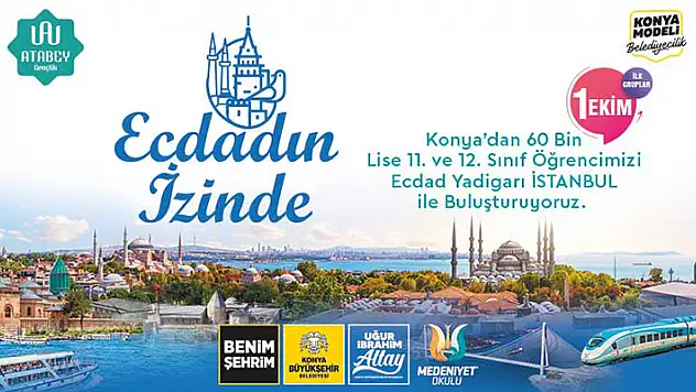 Konya Büyükşehir Belediyesinden, liseli gençlere tarih gezisi

