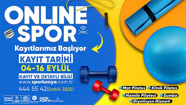 Konya Büyükşehir online spor kayıtları başladı 