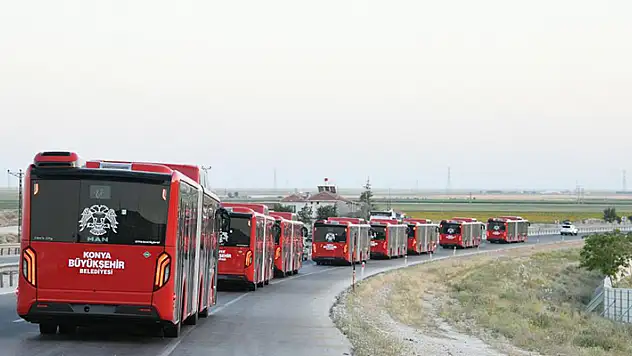 Konya Büyükşehir, otobüs filosunu güçlendirmeye devam ediyor! 8 yeni otobüs daha yollarda