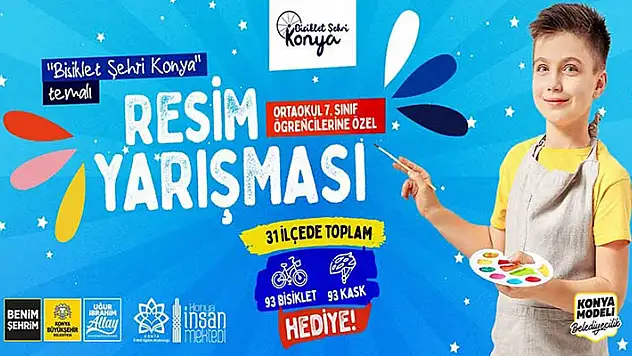 Konya Büyükşehir'den 'Bisiklet Şehri Konya' temalı resim yarışması
