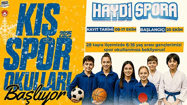 Konya Büyükşehir'in 28 ilçedeki Kış Spor Okulları'nda kayıt heyecanı başladı