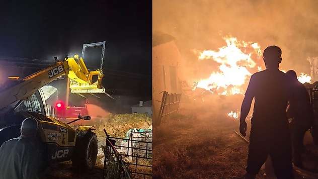 Konya'da 10 ton saman balyası yandı