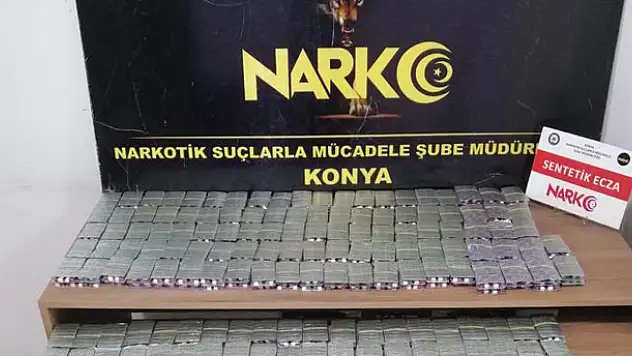 Konya'da 11 bin 700 uyuşturucu hap ele geçirildi! 48 zanlıya işlem yapıldı