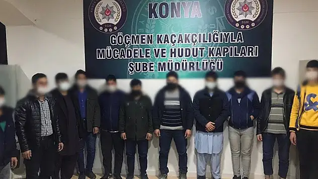 Konya'da 11 kaçak göçmen yakalandı