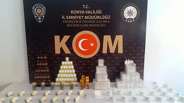 Konya'da 13 milyon adet gümrük kaçağı makaron ele geçirildi
