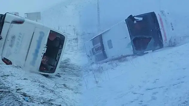 Konya'da 2 otobüs aynı mevkide devrildi: 30 yaralı