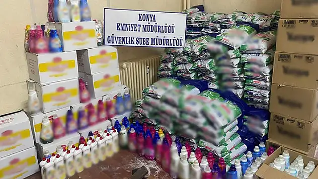 Konya'da 2 tondan fazla sahte deterjan ele geçirildi
