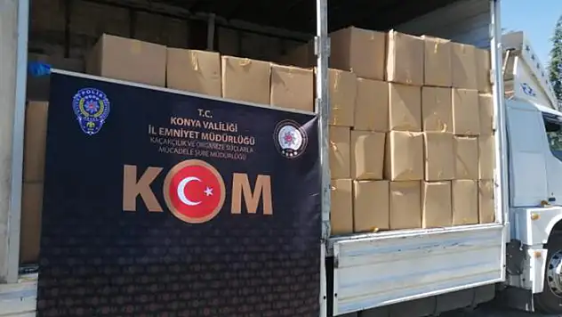 Konya'da 3 milyon makaron ele geçirildi
