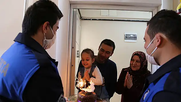 Konya'da 3 yaşındaki Nehir'in doğum günü pastası zabıtadan