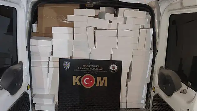 Konya'da 330 bin adet makaron ele geçirildi: 2 gözaltı
