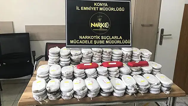 Konya'da 44 kilo 200 gram esrar ele geçirildi