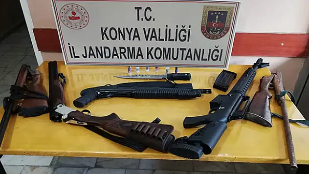 Konya'da 5 adet ruhsatsız tüfek ele geçirildi