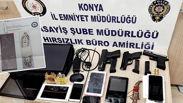 Konya'da 5 evden hırsızlık yapan şüpheli, ayak izinden yakalandı
