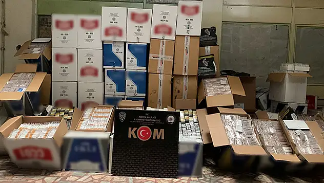 Konya'da 720 bin filtreli sigara kağıdı ele geçirildi
