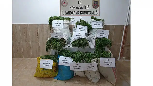 Konya'da 90 kilo kubar esrar ele geçirildi