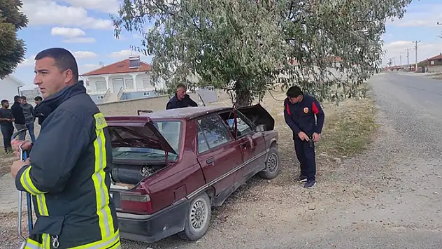 Konya'da ağaca çarpan otomobilin sürücüsü yaralandı
