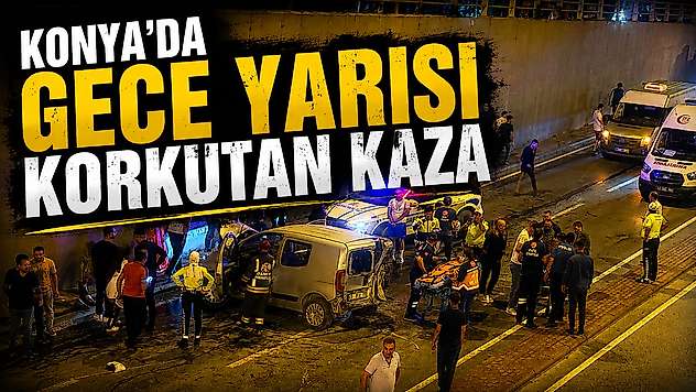 Konya'da alt geçitte zincirleme kaza