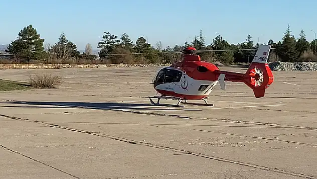 Konya'da ambulans helikopter kalp krizi geçiren hasta için havalandı

