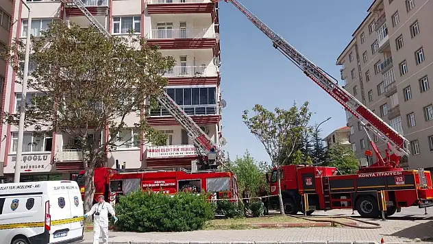Konya'da apartmanda çıkan yangın söndürüldü