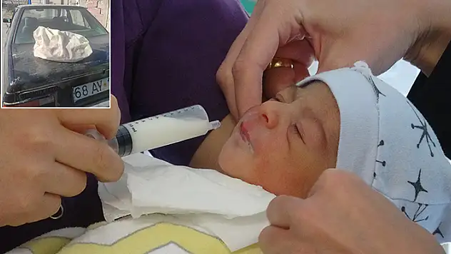 Konya'da araç üzerine torba içinde bırakılan bebeğin ailesi ortaya çıkmadı! Talihsiz bebek korumaya alındı


