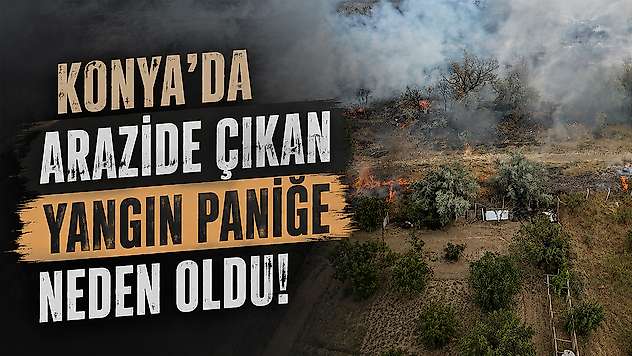 Konya'da arazide çıkan yangın paniğe neden oldu!