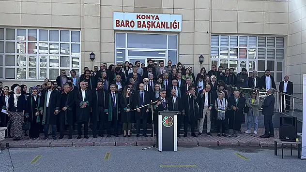 Konya'da avukatlar İsrail'in Gazze'ye saldırılarını protesto etti
