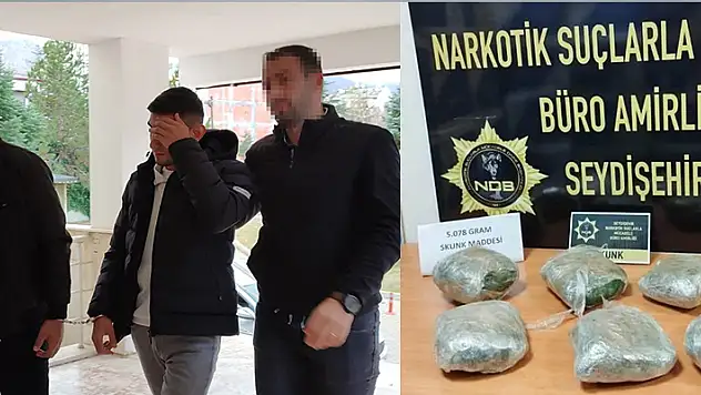 Konya'da bir araçta 5 kilo 75 gram skunk ele geçirildi
