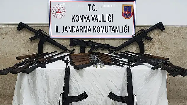 Konya'da bir imalathanede usulsüz üretilen 19 av tüfeği ele geçirildi
