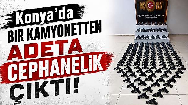 Konya'da bir kamyonetten adeta cephanelik çıktı!