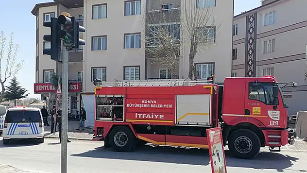 Konya'da bir marketin deposunda çıkan yangın söndürüldü