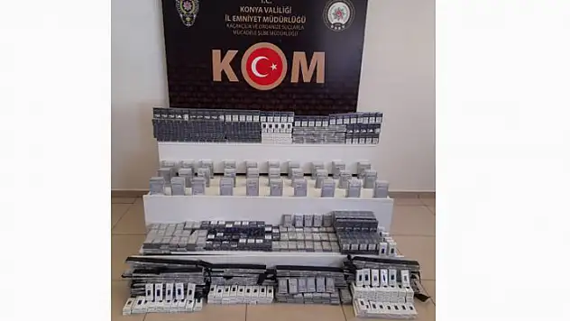 Konya'da bir tırda 2 bin 500 paket gümrük kaçağı sigara ele geçirildi
