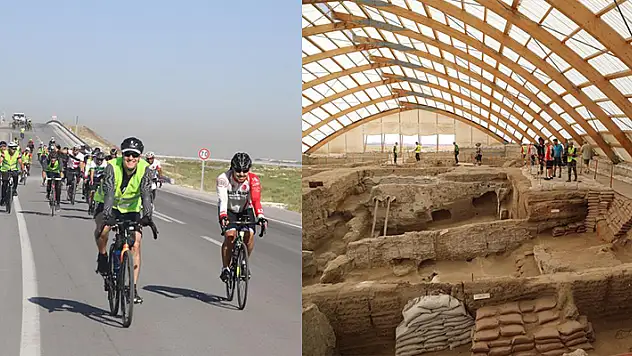 Konya'da bisiklet sürücüleri tarihe pedal çevirdi
