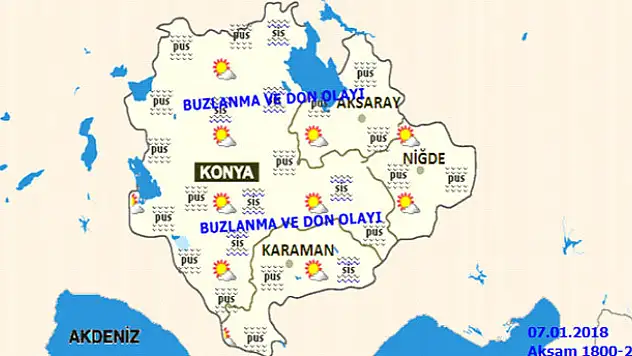 Konya'da buzlanma ve don olayına dikkat!