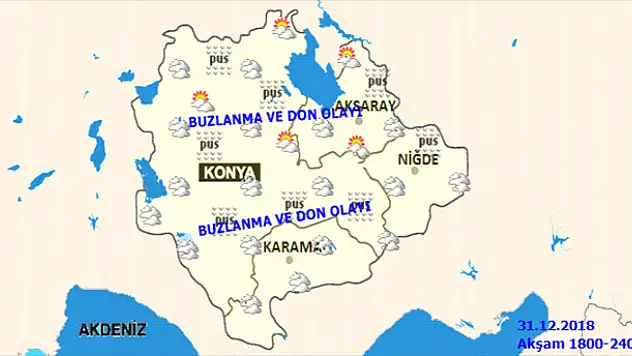 Konya'da buzlanma ve dona dikkat!