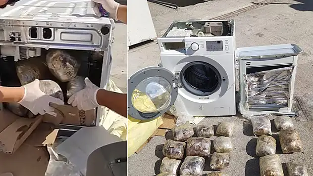 Konya'da çamaşır makinesi ve elektrikli sobanın içine gizlenen uyuşturucu, polisin dikkatinden kaçmadı
