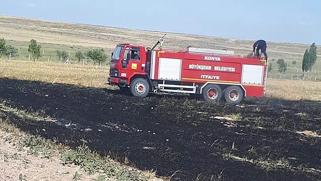 Konya'da çocukların yaktığı anız yangın çıkardı!