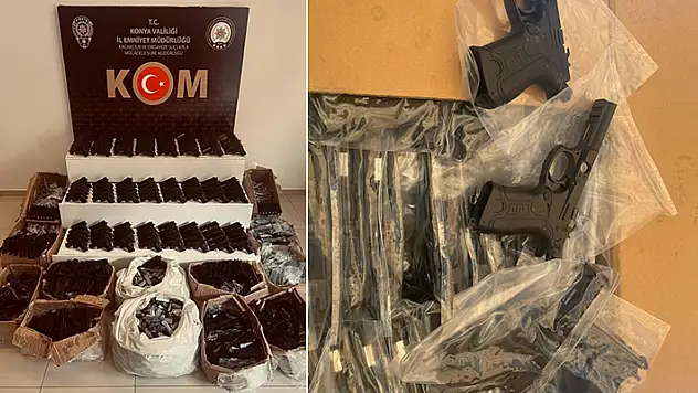 Konya'da dorseye zulalanmış çok sayıda silah ele geçirildi: 2 şüpheli tutuklandı
