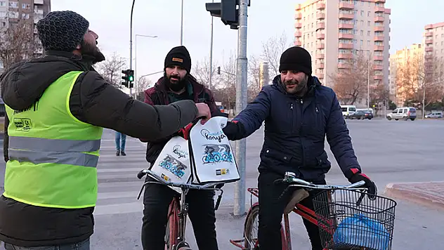 Konya'da 'Dünya Kışın Bisikletle İşe Gitme Günü' etkinliği düzenlendi
