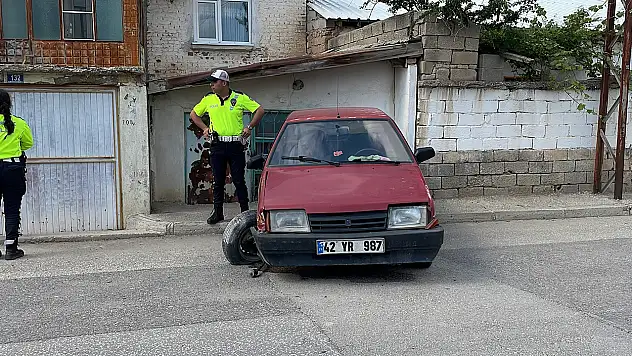 Konya'da 'dur' ihtarına uymadı, kaçarken kaza yaptı