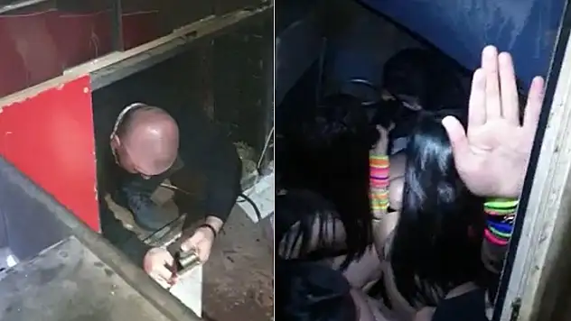 Konya'da eğlence mekanına baskın! Kimi tuvaletten kimi sahnenin altından çıktı