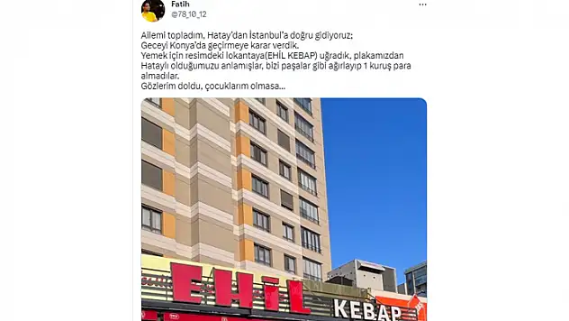 Konya'da esnafın davranışı Hataylı depremzedeyi duygulandırdı
