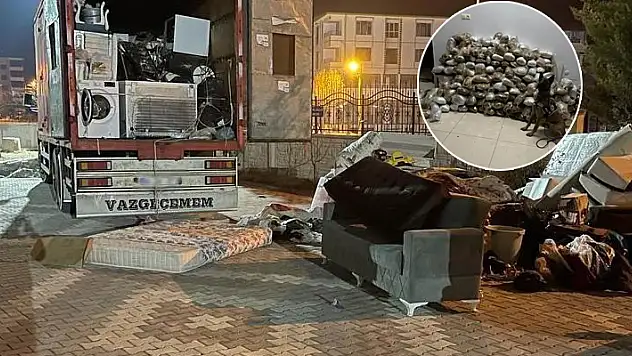 Konya'da ev eşyası taşıyan kamyonda 190 kilogram esrar ele geçirildi! Sürücü gözaltına alındı
