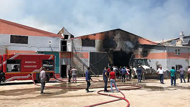 Konya'da fabrika yangını