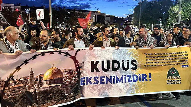 Konya'da 'Filistin'e ses ver' yürüyüşü düzenlendi
