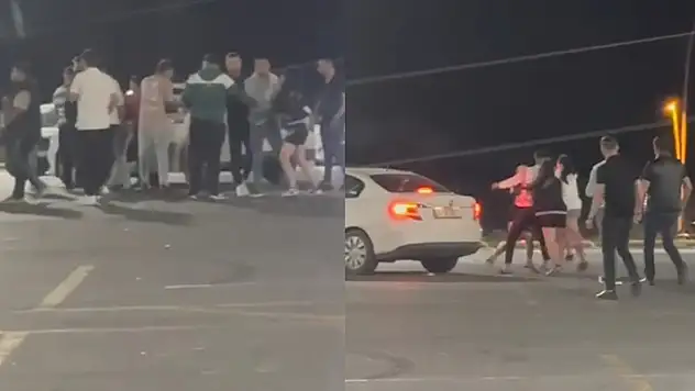 Konya'da genç kızların tekme tokat kavgası kamerada
