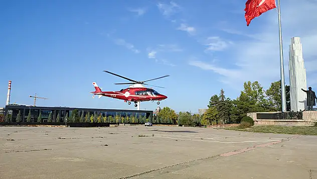 Konya'da hava ambulansı kalp krizi geçiren hasta için havalandı
