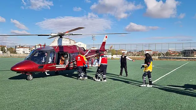 Konya'da hava ambulansı kalp krizi geçiren hasta için havalandı

