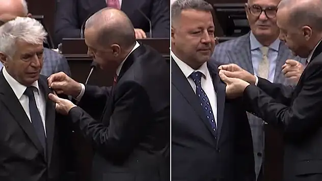 Konya'da iki belediye başkanı  AK Parti'ye geçti! Rozetlerini Erdoğan taktı